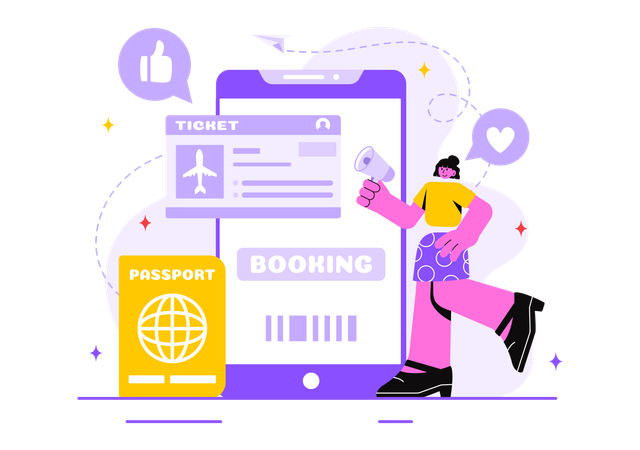 Flight Ticket Reservation  Illustration