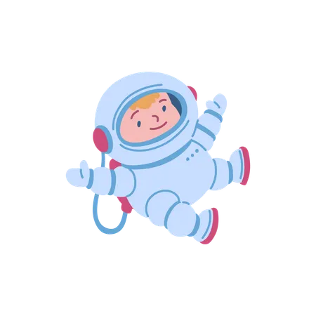 Floating child astronaut  Illustration