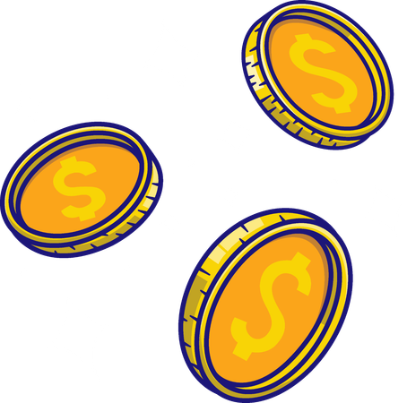 Floating Coins  Illustration