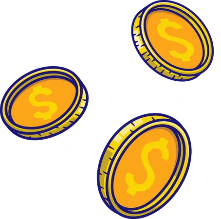 Floating Coins  Illustration