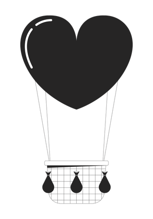 Floating hot air balloon  Illustration