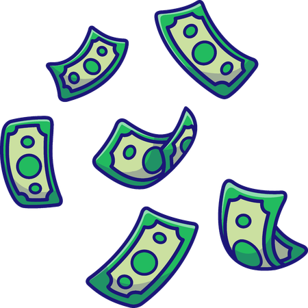 Floating Money Cash  Illustration