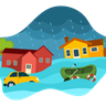 flooded house illustrations free