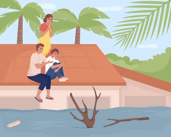 Flooding situation Illustration