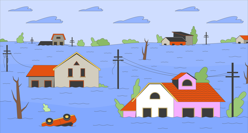 Floods danger  Illustration