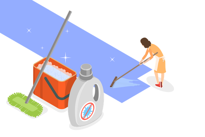 Floor Cleaning  Illustration