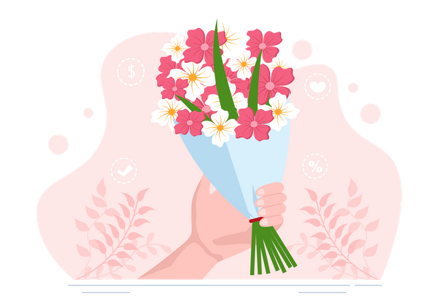Bokeh de flores  Ilustración