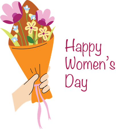 Floral Greetings, Celebrating Women’s Day  Illustration