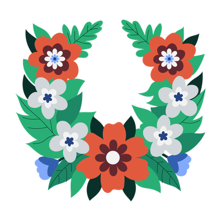 Floral necklace  Illustration