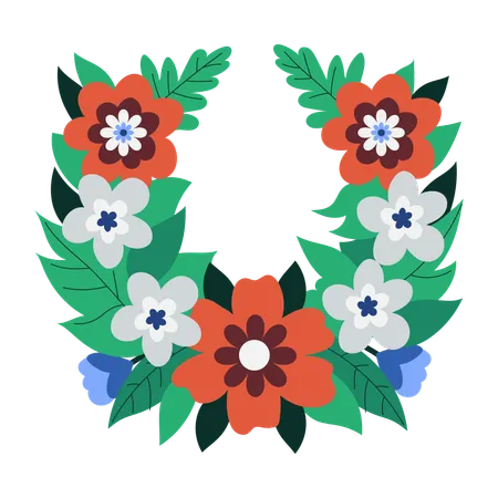 Floral necklace  Illustration
