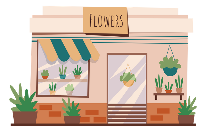 Tienda de flores  Ilustración