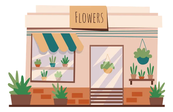 Tienda de flores  Ilustración