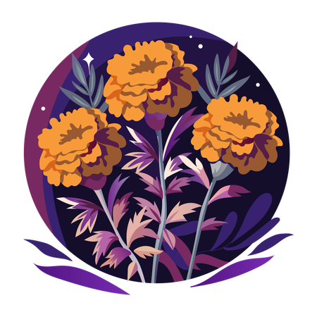 Flores de calêndula  Ilustração