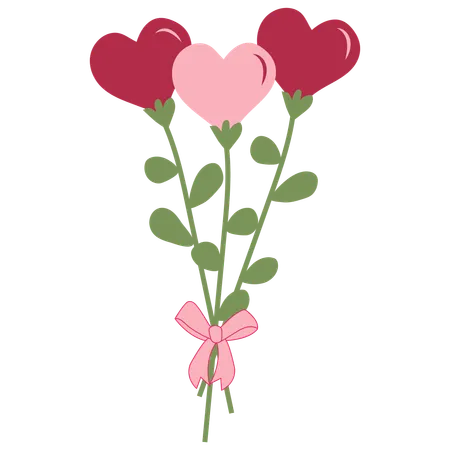 Flores de san valentin  Ilustración