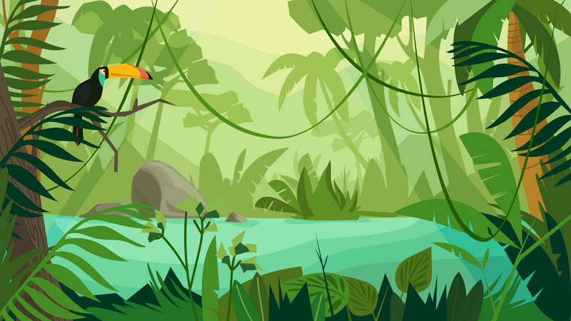 Floresta da selva  Ilustração