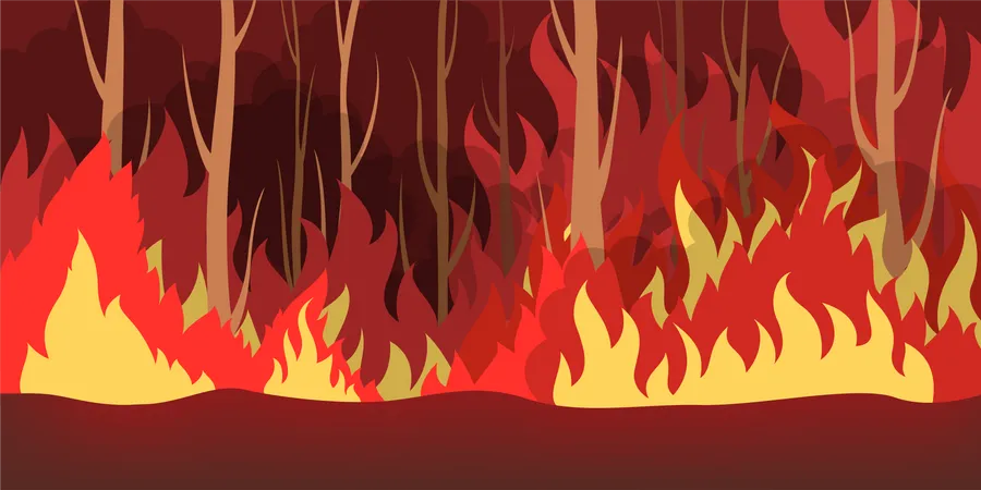 Incêndio florestal  Ilustração