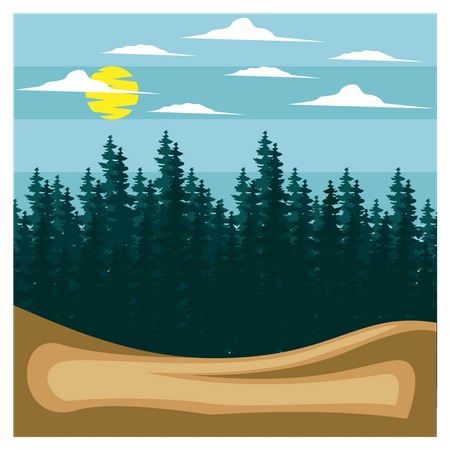Vista da floresta  Ilustração
