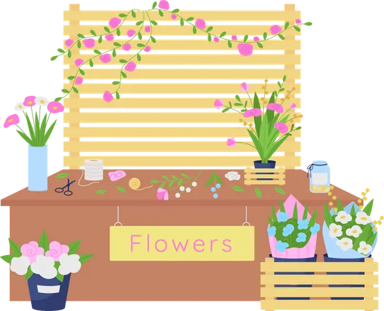 Oficina de florista  Ilustração