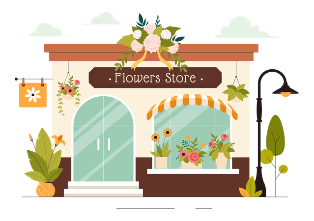 Tienda de flores  Ilustración