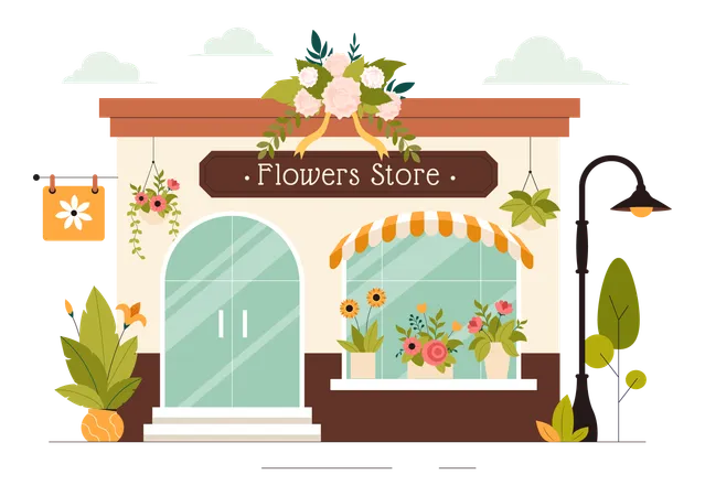 Tienda de flores  Ilustración