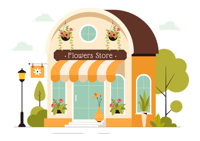 Tienda de flores  Ilustración