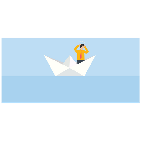 Flotando en el agua  Ilustración