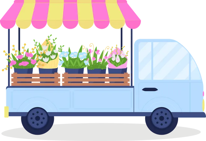 Flower cart Illustration