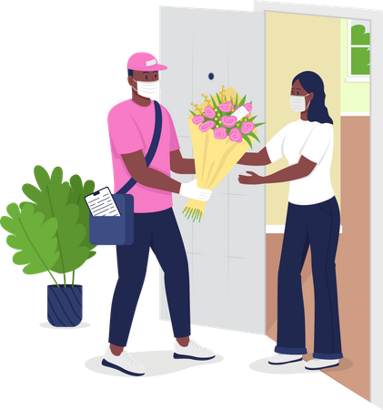 Flower Delivery Illustration