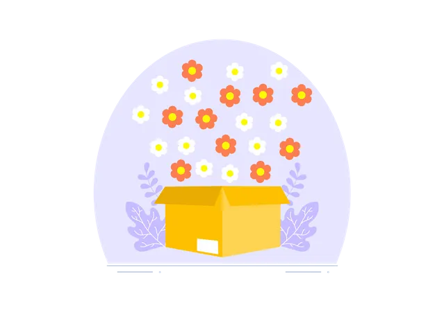 Flower Delivery Courier Illustration