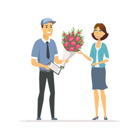 Flower delivery  Illustration