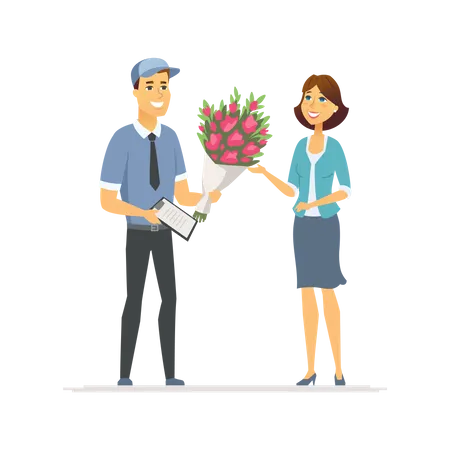 Flower delivery  Illustration