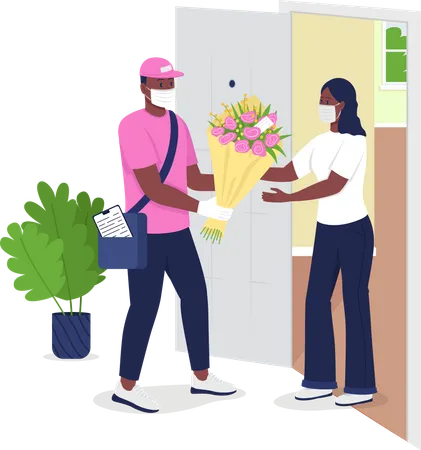 Flower Delivery  Illustration