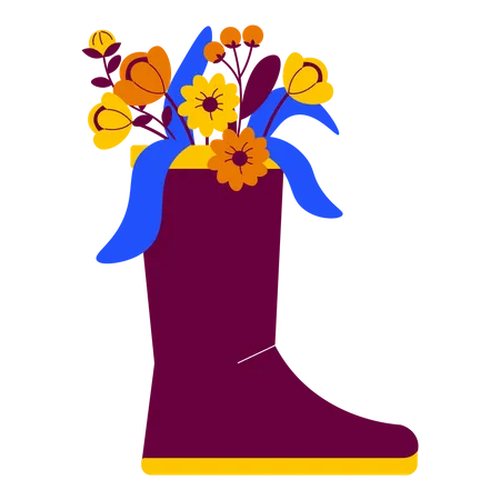 Flower in the boot  Illustration