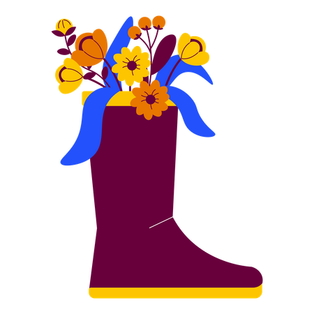 Flower in the boot  Illustration