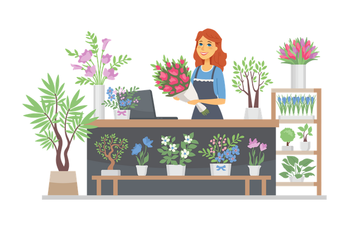 Flower shop  Illustration