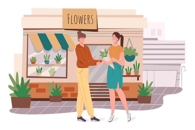 Flower Shop Illustration