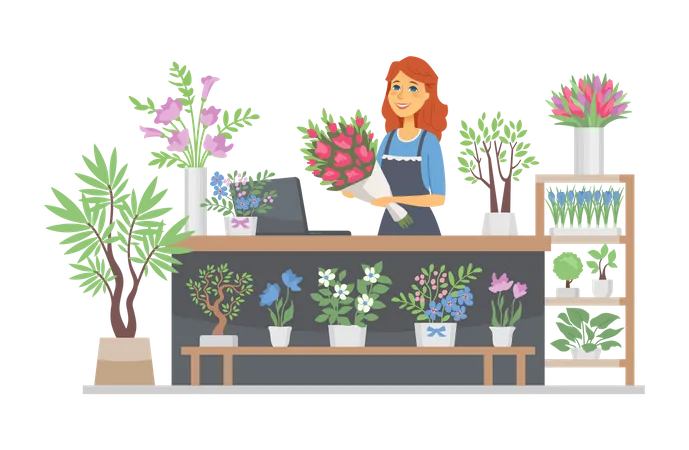 Flower shop  Illustration