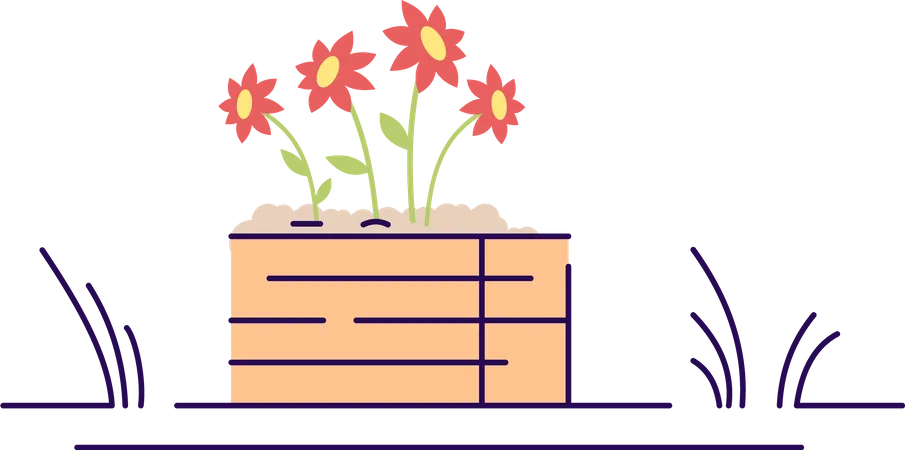 Flowerbed Illustration