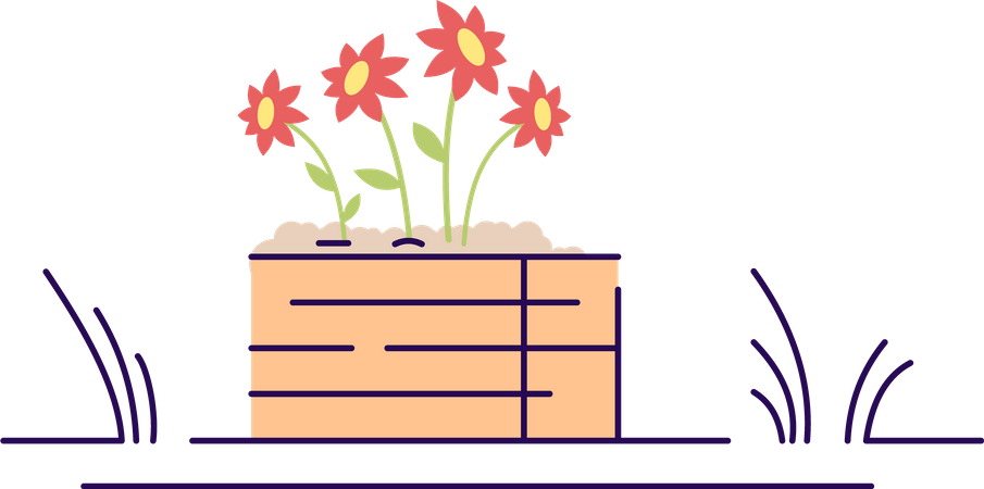 Flowerbed  Illustration