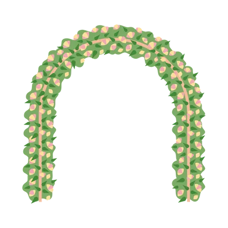 Flowers Arch Semi Flat Colour Vector Object Wedding Altar Decor Arched Branch Circular Frame Editable Cartoon Clip Art Icon On White Background Simple Spot Illustration For Web Graphic Design 일러스트레이션