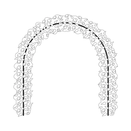 Flowers Arch Monochrome Flat Vector Object Wedding Altar Decor Arched Branch Circle Frame Editable Black And White Thin Line Icon Simple Cartoon Clip Art Spot Illustration For Web Graphic Design 일러스트레이션