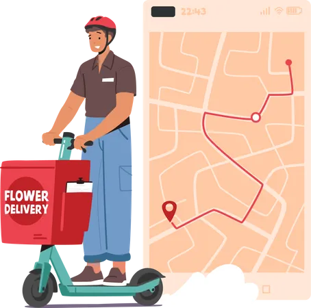Flowers delivery service Illustration