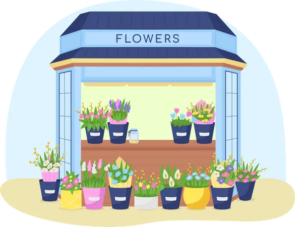 Flowers kiosk Illustration