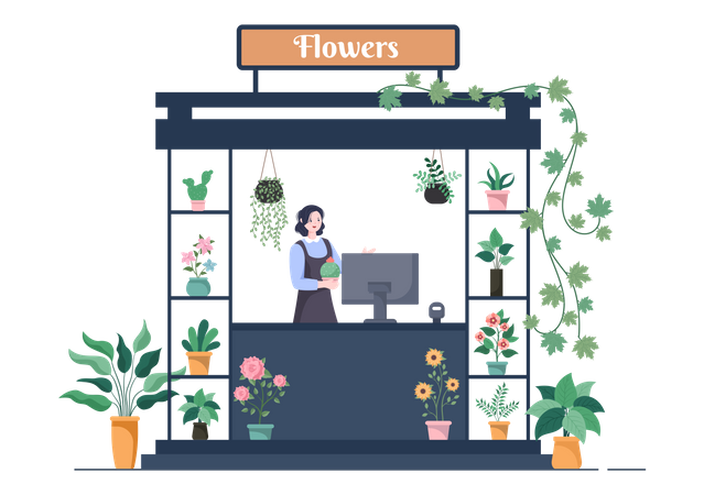 Flowers Shop Illustration