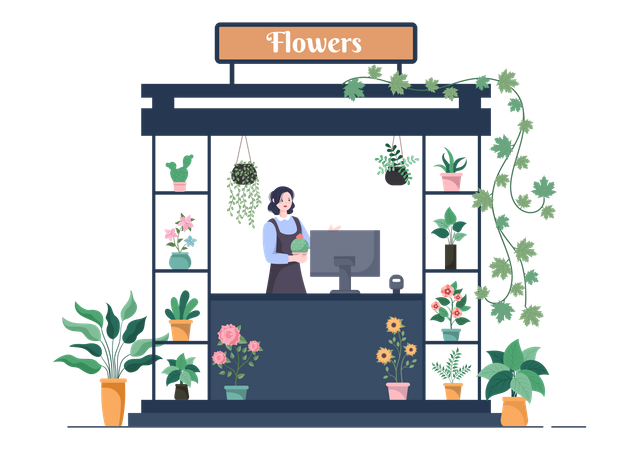 Flowers Shop  Illustration