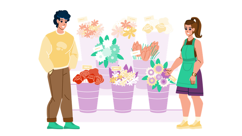 Flowers stall  Illustration