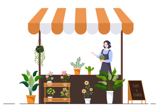 Flowers Store  Illustration