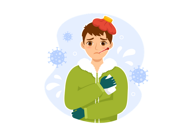 Flu and Cold Sickness  Illustration