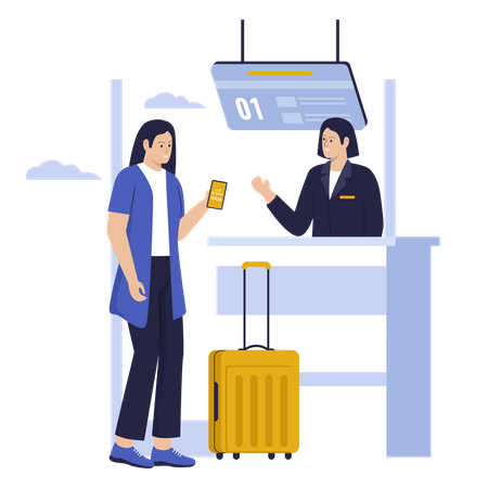 Check-in am Flughafen  Illustration