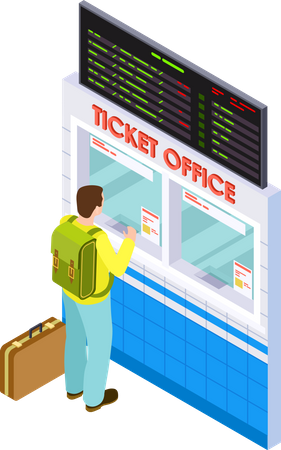 Ticketschalter am Flughafen  Illustration